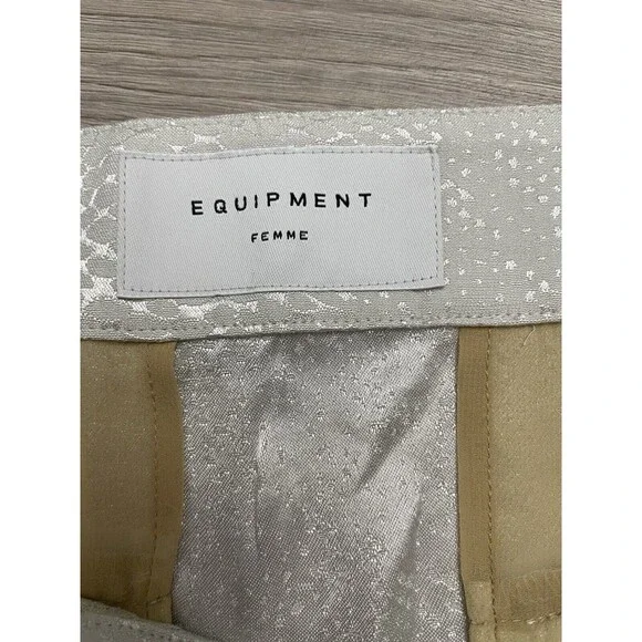 New NWT Women's Equipment Femme Charlyne Trouser Pants Silver Gray Size crop  12 - Picture 7 of 12